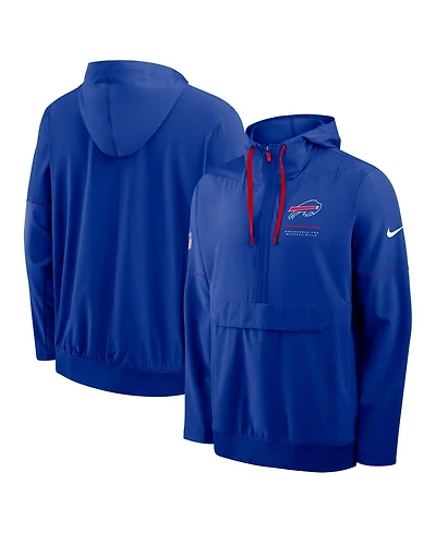 Nike Men's Royal Buffalo Bills Sideline Logo Glory Anorak Half-Zip Hoodie