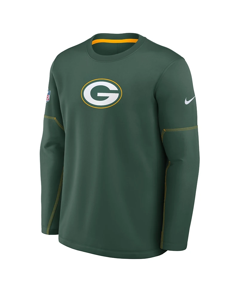 Nike Men's Green Bay Packers Sideline Coaches Team Present Midweight Therma-fit Sweatshirt