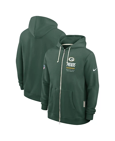 Nike Men's Green Bay Packers Sideline Standard Issue Quarterback Scramble Dri-fit Full-Zip Hoodie