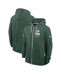 Nike Men's Green Bay Packers Sideline Standard Issue Quarterback Scramble Dri-fit Full-Zip Hoodie