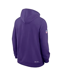 Nike Men's Purple Minnesota Vikings Sideline Standard Issue Top Prospect Dri-fit Hoodie