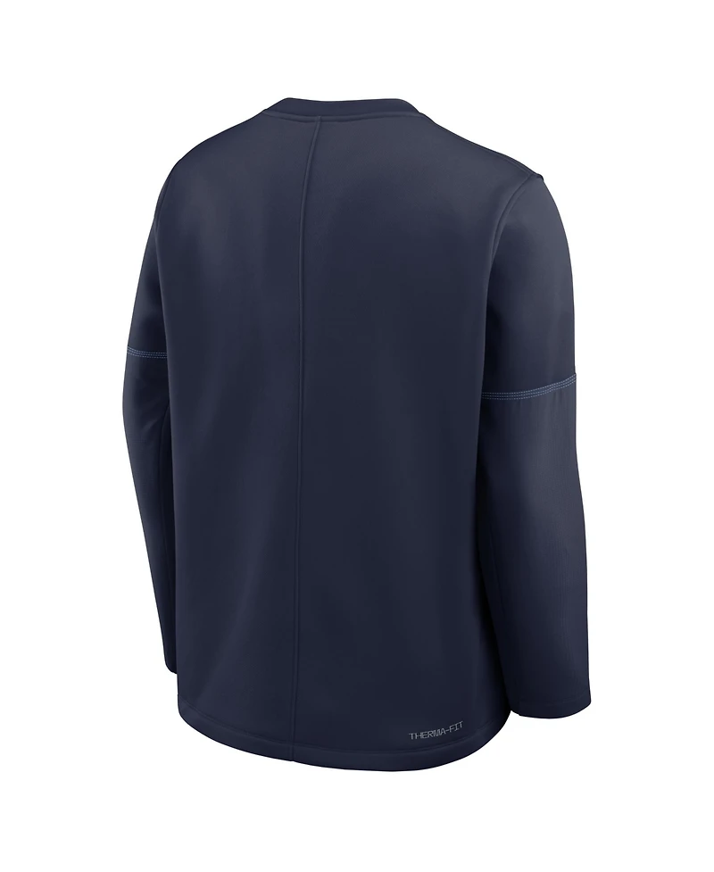 Jordan Men's Navy North Carolina Tar Heels 2026 Sideline Coaches Therma-fit Long Sleeve T-Shirt