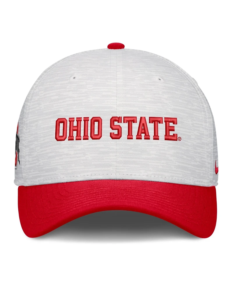 Nike Men's and Women's White/Scarlet Ohio State Buckeyes Primetime Rise Adjustable Hat