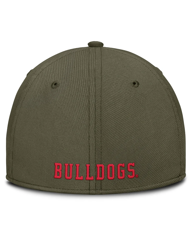 Nike Men's Olive Georgia Bulldogs Primetime SwooshFlex Dri-fit Hat