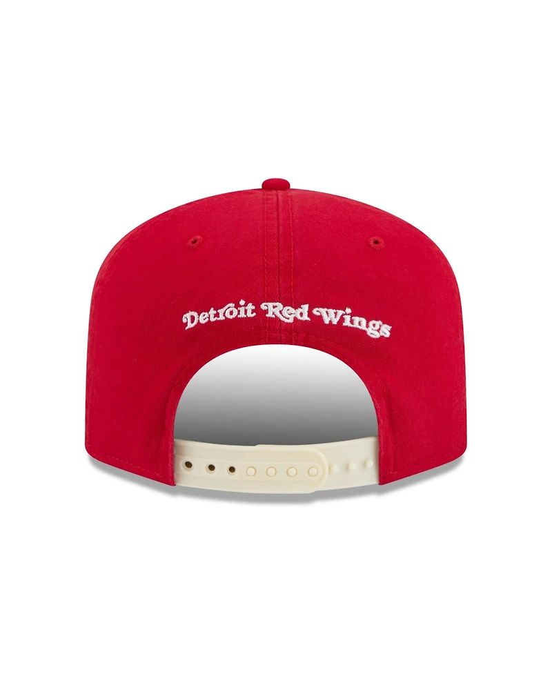 New Era Men's Red Detroit Red Wings Throwback Stanley Cup Champions Side Patch 19TWENTY Adjustable Hat