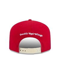 New Era Men's Red Detroit Red Wings Throwback Stanley Cup Champions Side Patch 19TWENTY Adjustable Hat
