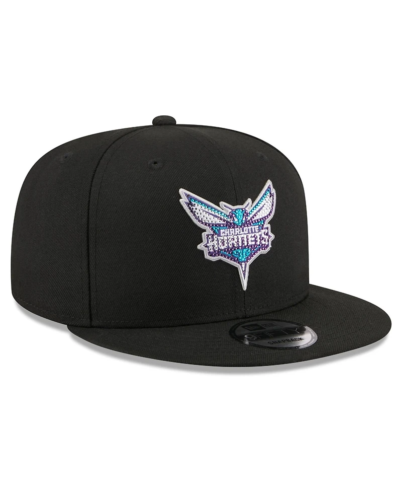 New Era Men's Black Charlotte Hornets 2026 Nba Draft Crystal 9FIFTY Snapback Hat