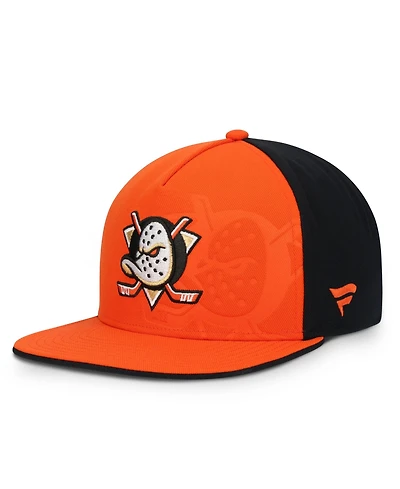 Fanatics Men's Orange/Black Anaheim Ducks Snapback Hat
