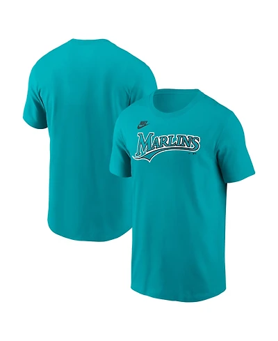 Nike Men's Teal Florida Marlins Cooperstown Wordmark T-Shirt