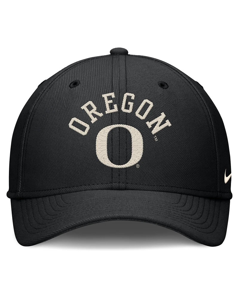 Nike Men's Black Oregon Ducks Campus Prep Chained Arched Swooshflex Flex Hat