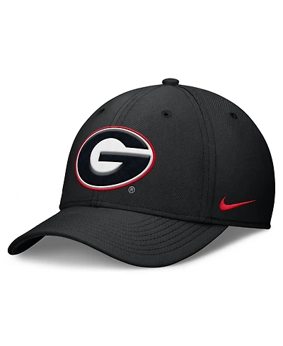 Nike Men's Black Georgia Bulldogs Rise Swoosh Dri-fit Flex Hat