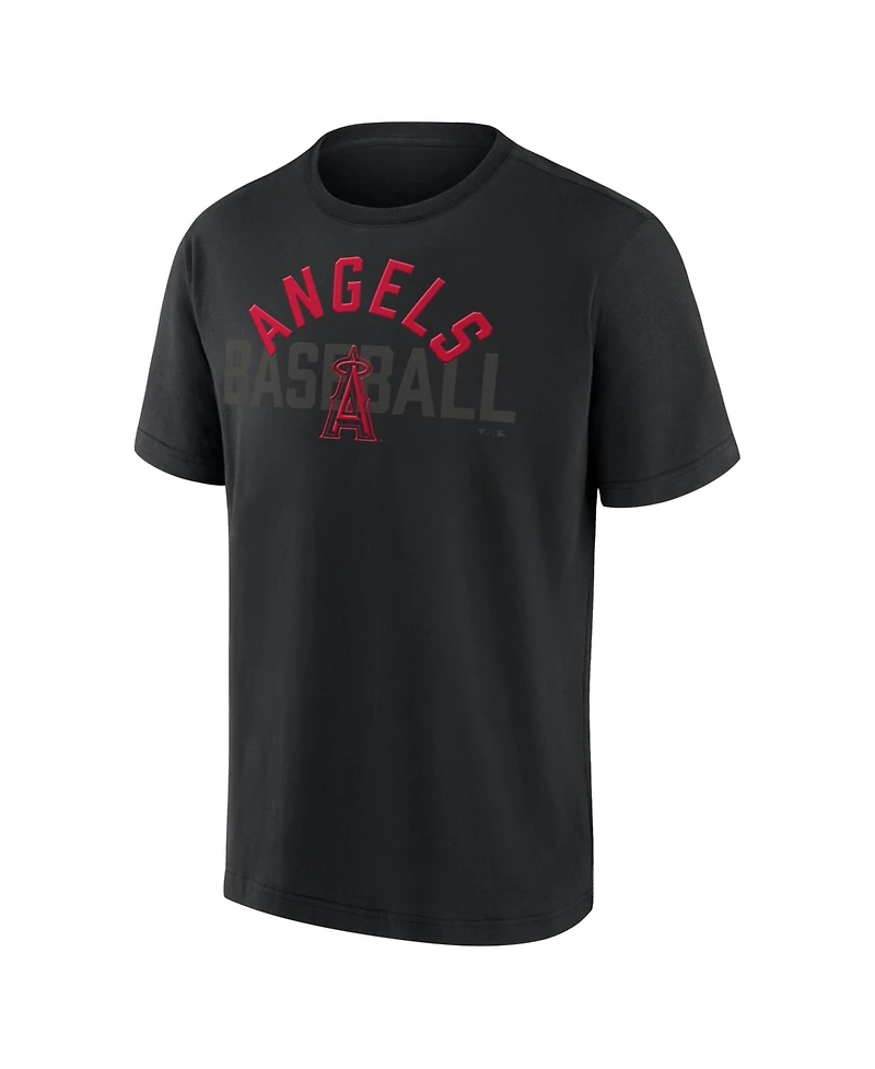 Fanatics Men's Los Angeles Angels Black Out Heavyweight T-Shirt