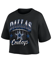 Fanatics Women's Black Dallas Cowboys Americana Cropped T-Shirt