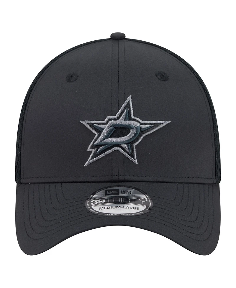 New Era Men's Black Dallas Stars Blackout 39THIRTY Flex Fit Hat