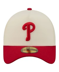 New Era Men's Cream Philadelphia Phillies Chrome A-Frame 59FORTY Fitted Hat