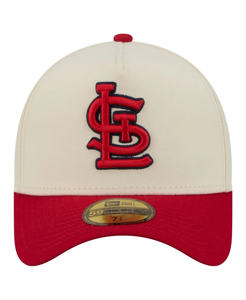 New Era Men's Cream St. Louis Cardinals Chrome A-Frame 59FORTY Fitted Hat