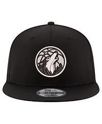 New Era Men's Black/White Minnesota Timberwolves 9FIFTY Snapback Hat