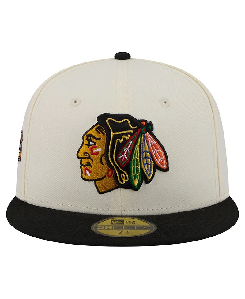 New Era Men's Cream Chicago Blackhawks 250th Anniversary of the United States Two-Tone 59FIFTY Fitted Hat