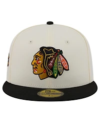 New Era Men's Cream Chicago Blackhawks 250th Anniversary of the United States Two-Tone 59FIFTY Fitted Hat