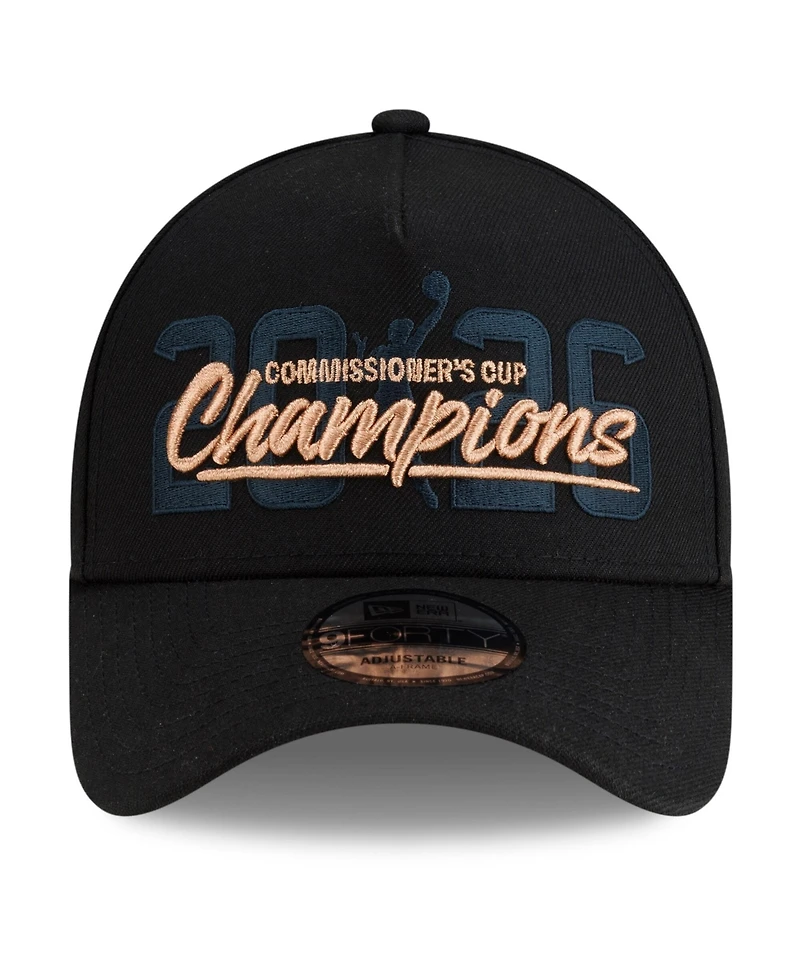 New Era Men's Black New York Liberty 2026 Wnba Commissioner's Cup Champions A-Frame 9FORTY Adjustable Hat