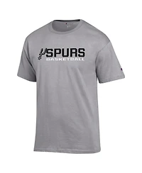 Champion Men's Gray San Antonio Spurs Basketball Jersey Cotton T-Shirt