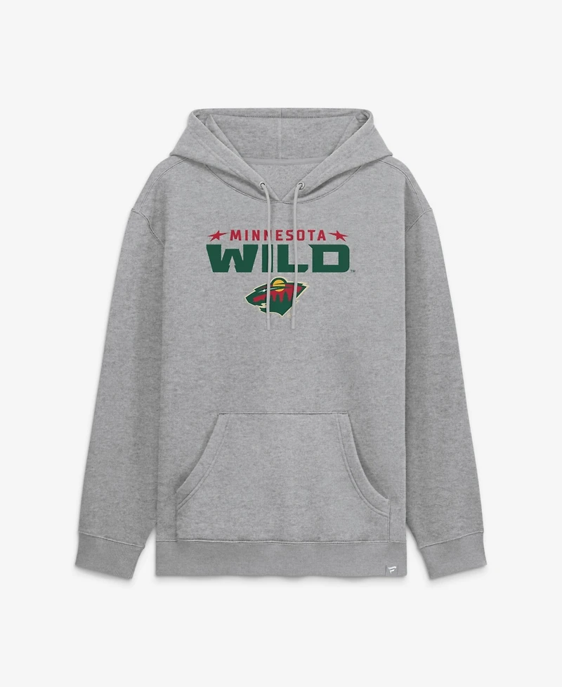 Fanatics Men's Heather Gray Minnesota Wild Home Fleece Hoodie
