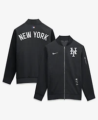 Nike Men's Black New York Mets Authentic Collection Dugout Relaxed Full-Zip Bomber Jacket