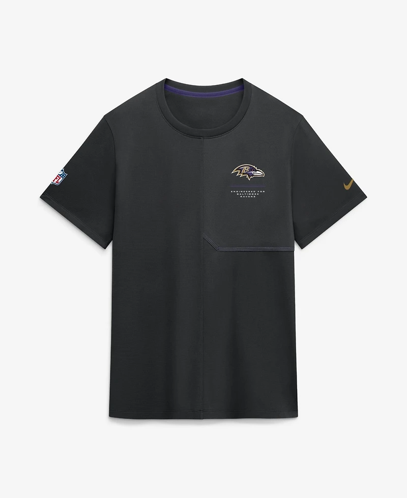 Nike Men's Black Baltimore Ravens Sideline Uv Dri-fit Coaches Shirt