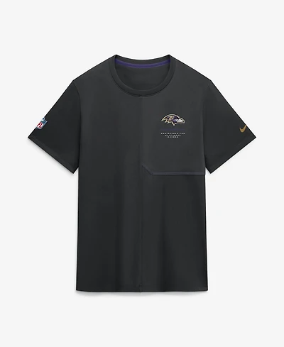 Nike Men's Black Baltimore Ravens Sideline Uv Dri-fit Coaches Shirt