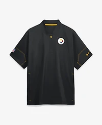 Nike Men's Black Pittsburgh Steelers Sideline Short Sleeve Quarter-Zip Coaches Jacket