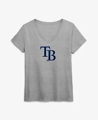 Logo Athletic Women's Gray Tampa Bay Rays V-Neck T-Shirt