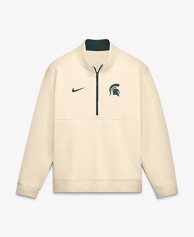 Nike Men's Cream Michigan State Spartans Primetime Club Fleece Half-Zip Pullover Sweatshirt