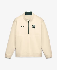 Nike Men's Cream Michigan State Spartans Primetime Club Fleece Half-Zip Pullover Sweatshirt