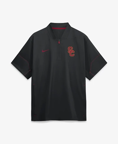 Nike Men's Black Usc Trojans 2026 Sideline Short Sleeve Quarter-Zip Coaches Jacket