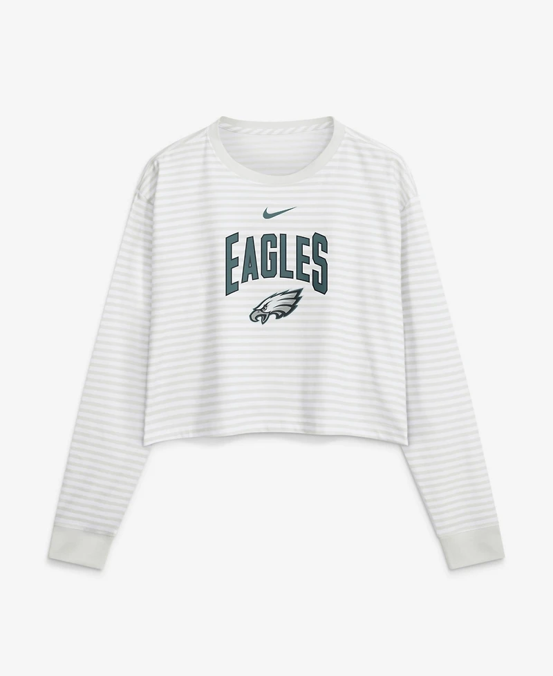 Nike Women's White Philadelphia Eagles Loose Fit Crop Top