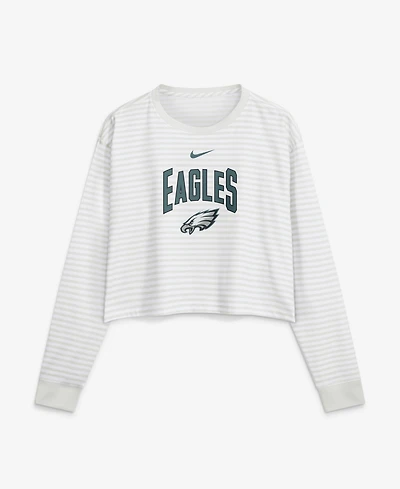 Nike Women's White Philadelphia Eagles Loose Fit Crop Top