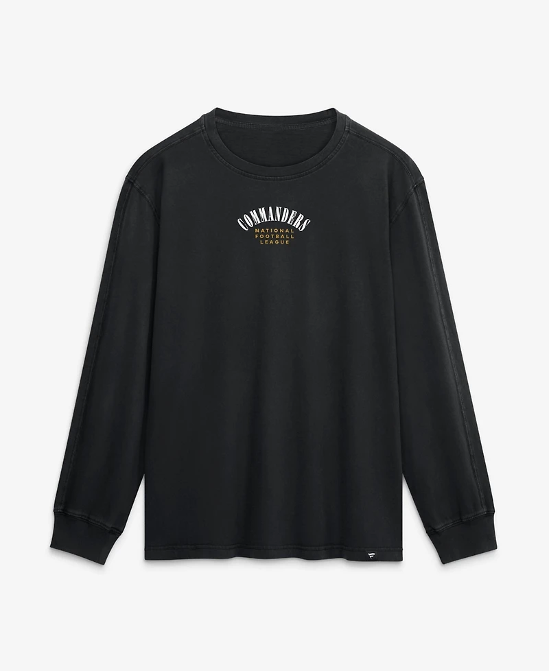 Fanatics Men's Black Washington Commanders Relaxed Fullback Drive Long Sleeve Fashion T-Shirt