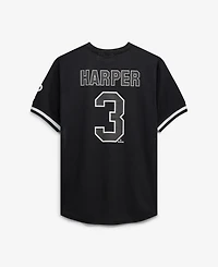 Fanatics Men's Bryce Harper Black/White Philadelphia Phillies Big & Tall Heavyweight Mesh Jersey