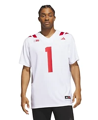 Adidas Men's #1 White Nebraska Huskers Away Premier Football Jersey
