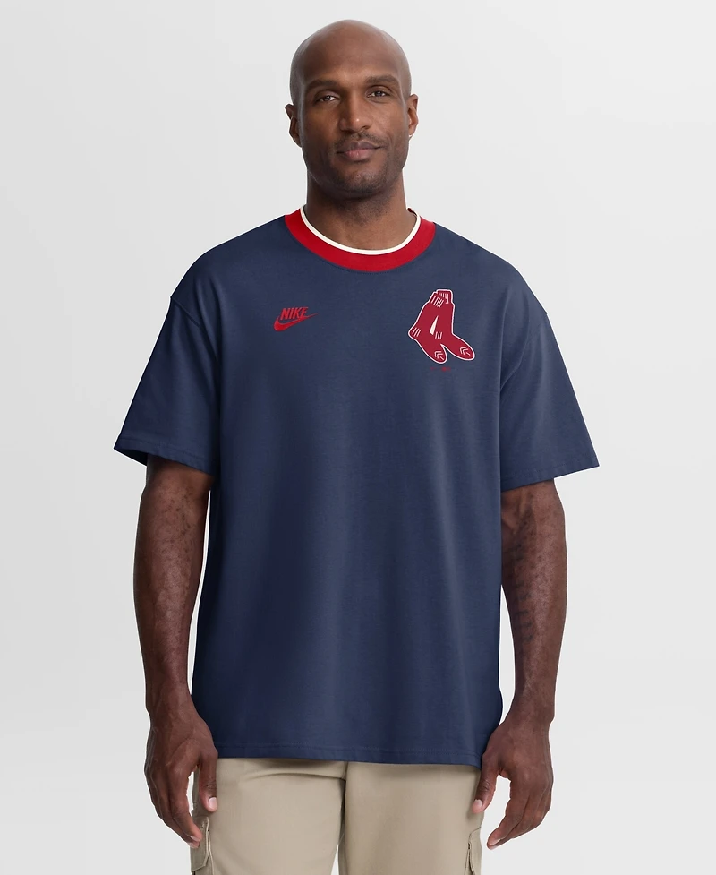 Nike Men's Navy Boston Red Sox Cooperstown Collection Ringer T-Shirt
