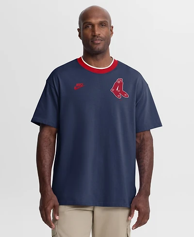 Nike Men's Navy Boston Red Sox Cooperstown Collection Ringer T-Shirt
