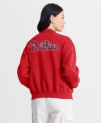 Fanatics Women's Red Philadelphia Phillies Oversized Rage Against Full-Zip Jacket