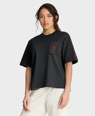Nike Women's Black Ohio State Buckeyes Legacy Pocket Boxy T-Shirt