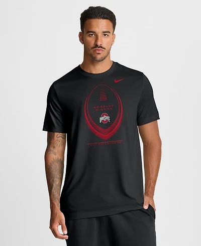 Nike Men's Black Ohio State Buckeyes Primetime Legend Football Icon Dri-fit T-Shirt