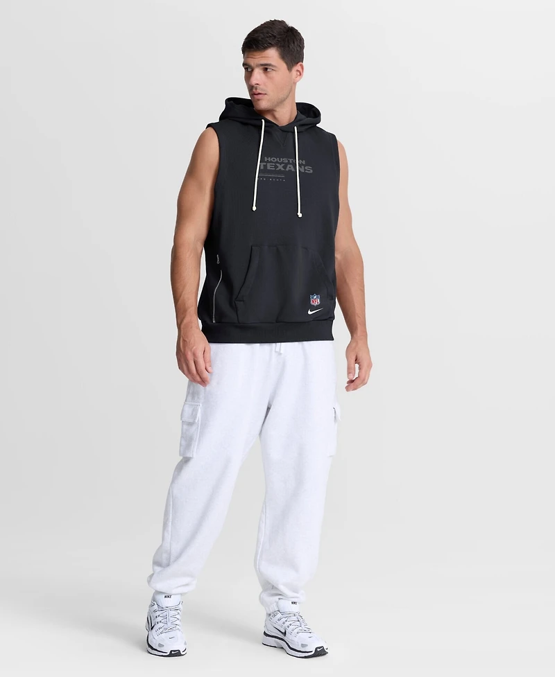Nike Men's Navy Houston Texans Sideline Standard Issue Dri-fit Sleeveless Hoodie
