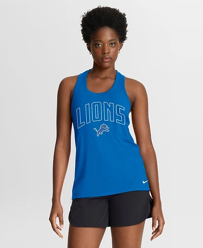 Nike Women's Blue Detroit Lions Primetime Tri-Blend Dri-fit Tank Top