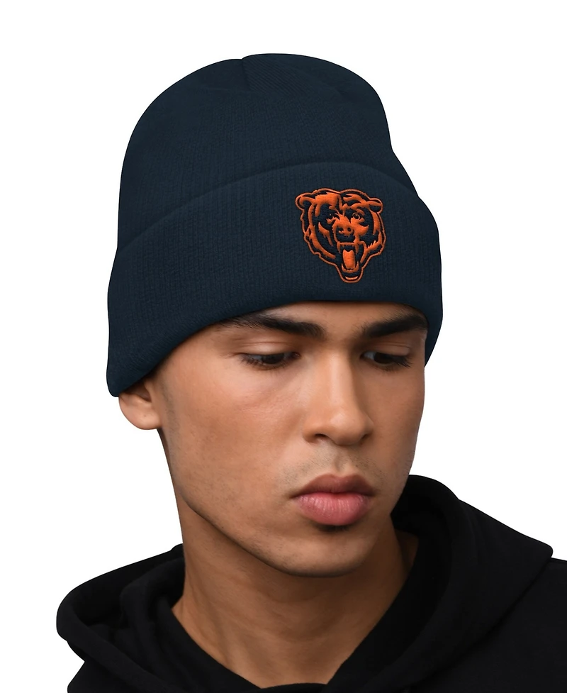 Starter Men's Navy Chicago Bears Hoodie and Cuffed Knit Hat Combo Pack