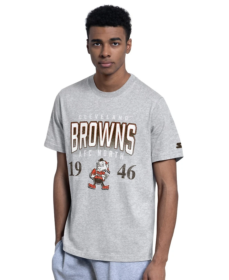 Starter Men's 2-Pack Brown/Gray Cleveland Browns Throwback Logo T-Shirt Set