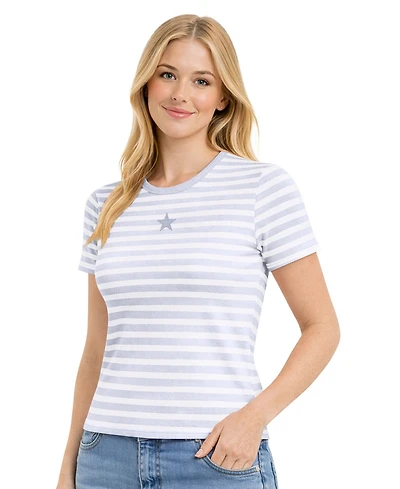 Starter Women's Pastel Blue Dallas Cowboys Pastels Striped T-Shirt