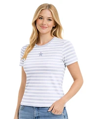 Starter Women's Pastel Blue Dallas Cowboys Pastels Striped T-Shirt